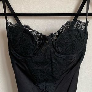 Vintage 80s Black Lace Corset